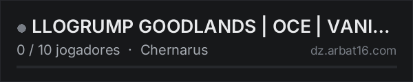 LLOGRUMP GOODLANDS | OCE | VANILLA na lista de servidores de DayZ da AR16