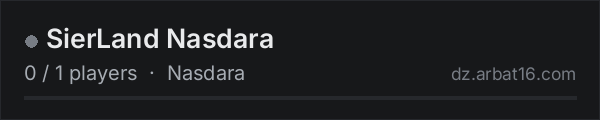 SierLand Nasdara on the AR16 DayZ server list