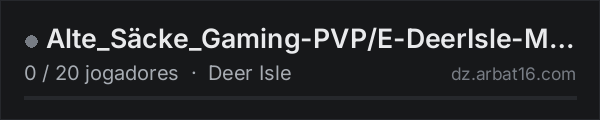 Alte_Säcke_Gaming-PVP/E-DeerIsle-Mods na lista de servidores de DayZ da AR16
