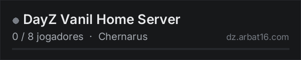 DayZ Vanil Home Server na lista de servidores de DayZ da AR16