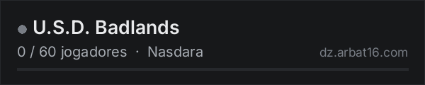 U.S.D. Badlands na lista de servidores de DayZ da AR16