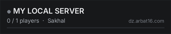 MY LOCAL SERVER on the AR16 DayZ server list