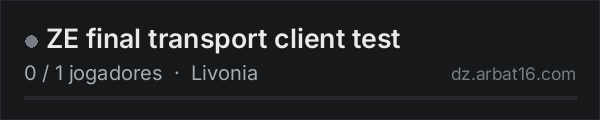 ZE final transport client test na lista de servidores de DayZ da AR16