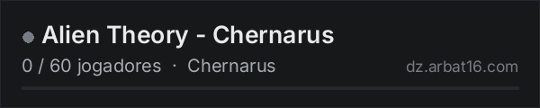Alien Theory - Chernarus na lista de servidores de DayZ da AR16