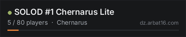 SOLOD #1 Chernarus Lite on the AR16 DayZ server list