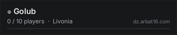 Golub on the AR16 DayZ server list