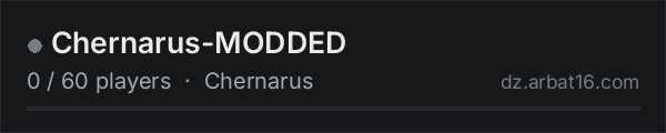 Chernarus-MODDED on the AR16 DayZ server list