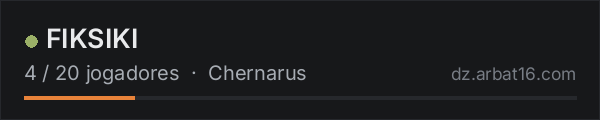 FIKSIKI na lista de servidores de DayZ da AR16