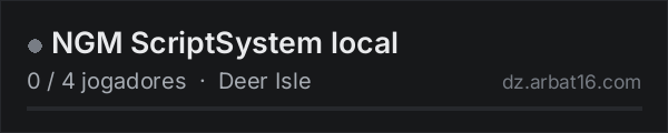 NGM ScriptSystem local na lista de servidores de DayZ da AR16