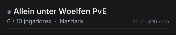 Allein unter Woelfen PvE na lista de servidores de DayZ da AR16