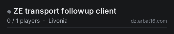 ZE transport followup client on the AR16 DayZ server list