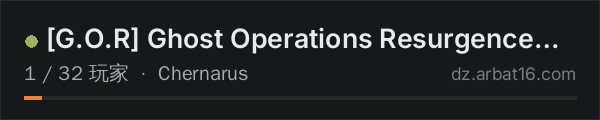 AR16 DayZ 服务器列表中的 [G.O.R] Ghost Operations Resurgence DayZ