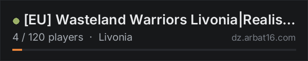 EU Wasteland Warriors Livonia|Realism|LowPing|3PP|Donate on the AR16 DayZ server list