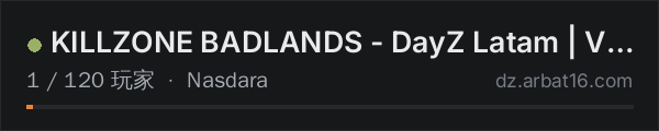 AR16 DayZ 服务器列表中的 KILLZONE BADLANDS - DayZ Latam | Vanilla | 1PP