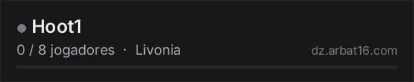 Hoot1 na lista de servidores de DayZ da AR16