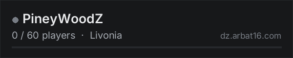 PineyWoodZ on the AR16 DayZ server list
