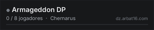 Armageddon DP na lista de servidores de DayZ da AR16