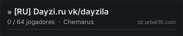 RU Dayzi.ru vk/dayzila na lista de servidores de DayZ da AR16