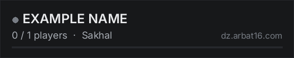 EXAMPLE NAME on the AR16 DayZ server list