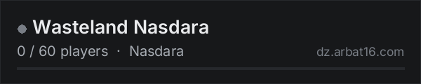 Wasteland Nasdara on the AR16 DayZ server list