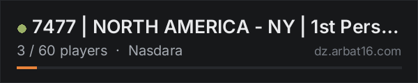 7477 | NORTH AMERICA - NY | 1st Person Only on the AR16 DayZ server list