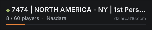 7474 | NORTH AMERICA - NY | 1st Person Only on the AR16 DayZ server list