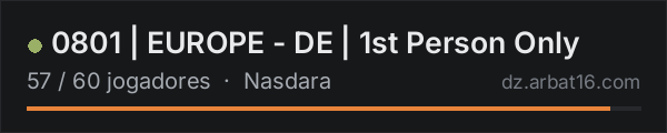 0801 | EUROPE - DE | 1st Person Only na lista de servidores de DayZ da AR16