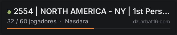 2554 | NORTH AMERICA - NY | 1st Person Only na lista de servidores de DayZ da AR16