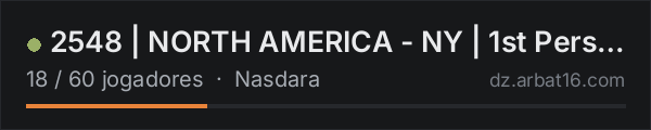 2548 | NORTH AMERICA - NY | 1st Person Only na lista de servidores de DayZ da AR16