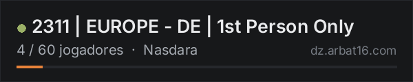 2311 | EUROPE - DE | 1st Person Only na lista de servidores de DayZ da AR16