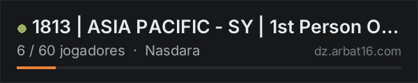 1813 | ASIA PACIFIC - SY | 1st Person Only na lista de servidores de DayZ da AR16