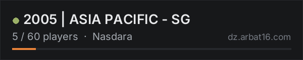 2005 | ASIA PACIFIC - SG on the AR16 DayZ server list