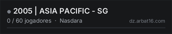 2005 | ASIA PACIFIC - SG na lista de servidores de DayZ da AR16