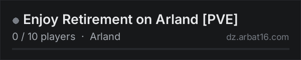 Enjoy Retirement on Arland [PVE] on the AR16 DayZ server list