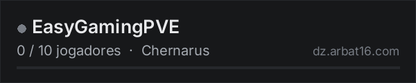 EasyGamingPVE na lista de servidores de DayZ da AR16