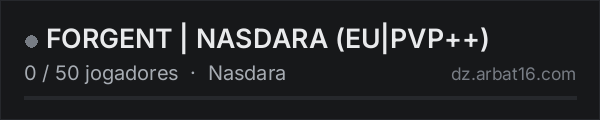 FORGENT | NASDARA (EU|PVP++) na lista de servidores de DayZ da AR16