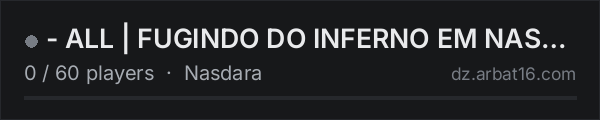 - ALL | FUGINDO DO INFERNO EM NASDARA -  FULL PVB | Bots+Heli+T on the AR16 DayZ server list
