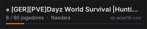 GERPVEDayz World Survival |Badlands| na lista de servidores de DayZ da AR16