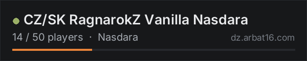CZ/SK RagnarokZ Vanilla Nasdara on the AR16 DayZ server list