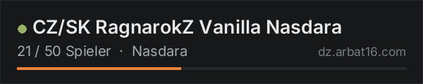 CZ/SK RagnarokZ Vanilla Nasdara in der DayZ-Serverliste von AR16