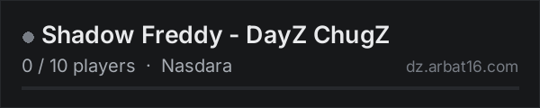 Shadow Freddy - DayZ ChugZ on the AR16 DayZ server list