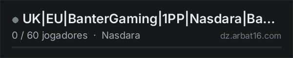 UK|EU|BanterGaming|1PP|Nasdara|BanterGaming.com na lista de servidores de DayZ da AR16