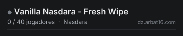 Vanilla Nasdara - Fresh Wipe na lista de servidores de DayZ da AR16