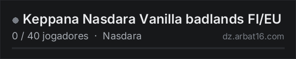 Keppana Nasdara Vanilla badlands FI/EU na lista de servidores de DayZ da AR16