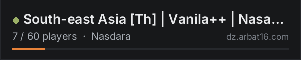 South-east Asia [Th] |  Vanila++ | Nasadara Badlands | 3PP | on the AR16 DayZ server list