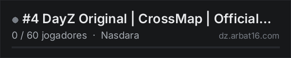 #4 DayZ Original | CrossMap | Official Server na lista de servidores de DayZ da AR16