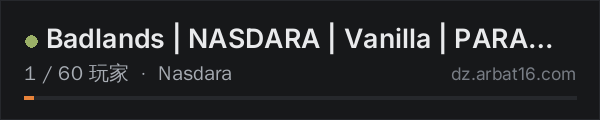 AR16 DayZ 服务器列表中的 Badlands | NASDARA | Vanilla | PARAMILITARY | 15-10-2026