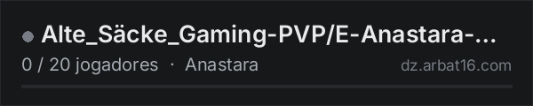 Alte_Säcke_Gaming-PVP/E-Anastara-Mods na lista de servidores de DayZ da AR16