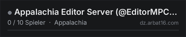 Appalachia Editor Server (@EditorMPCustom) in der DayZ-Serverliste von AR16