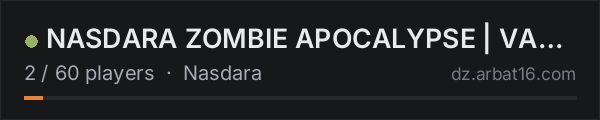 NASDARA ZOMBIE APOCALYPSE | VANILLA ++ | PVE ONLY on the AR16 DayZ server list